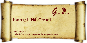 Georgi Mánuel névjegykártya
